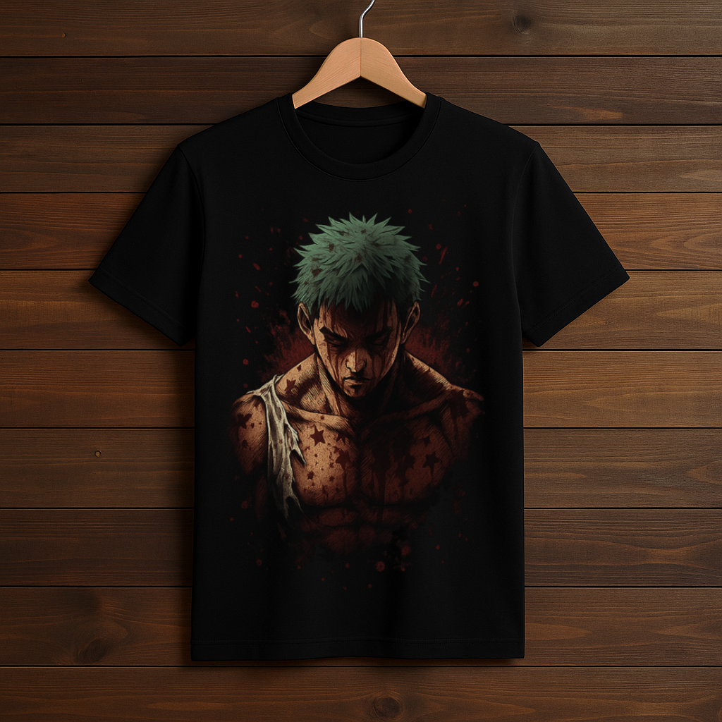 Shadowarc's Zoro ‘Will of Sacrifice’ Oversized T-Shirt – Dark Anime Streetwear