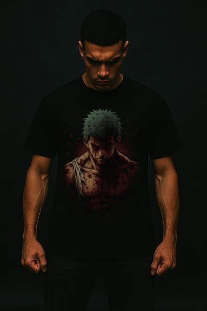 Shadowarc's Zoro ‘Will of Sacrifice’ Oversized T-Shirt – Dark Anime Streetwear